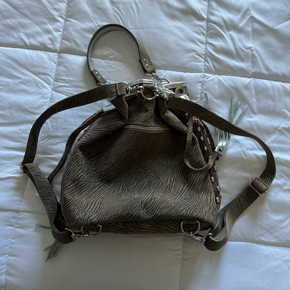 Suede Studded Bucket Bag/Backpack - Picture 4 of 6